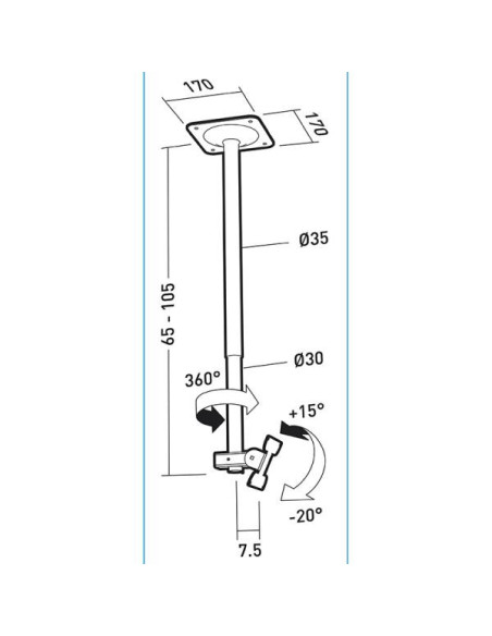 Support mural orientable 002405