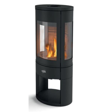 Poêle à bois longiligne 411106NOIR