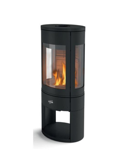Poêle à bois longiligne 411106NOIR