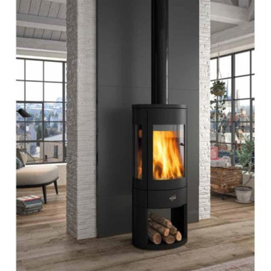 Poêle à bois longiligne 411106NOIR