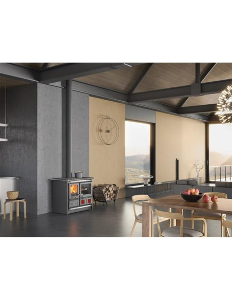 Cuisinière à bois ROSAL5.0ACIERNOIRANTHRACITE