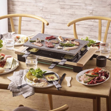 RACLETTE PIERRE FINITION BOIS 1000W