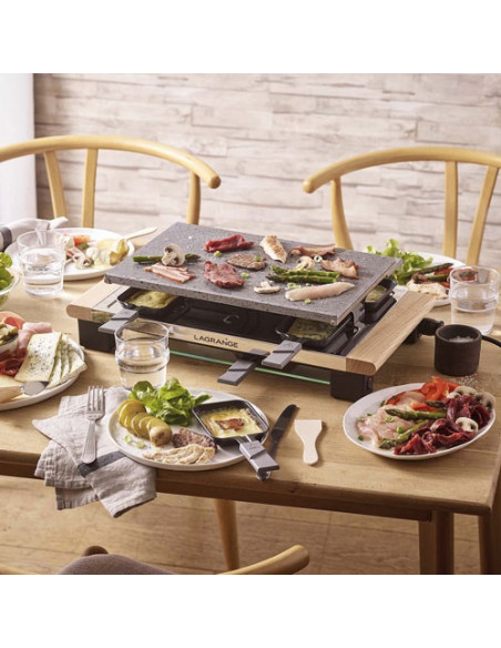 RACLETTE PIERRE FINITION BOIS 1000W