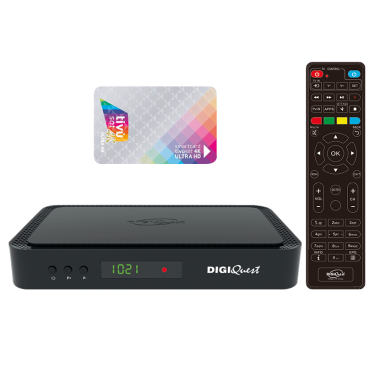 DIGIQUEST Q80 Décodeur Tivusat Combo DVB-S2 & DVB-T2 avec Carte Activée