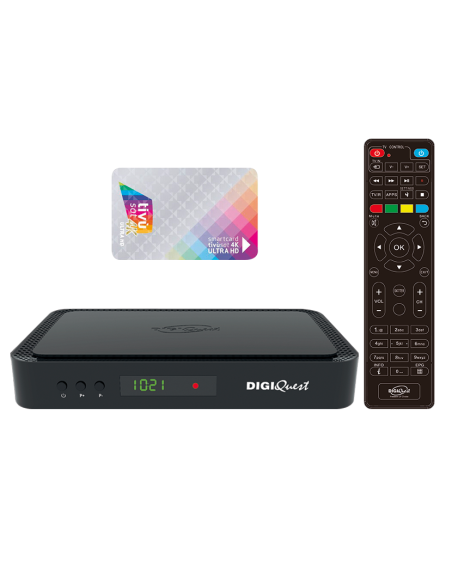 DIGIQUEST Q80 Décodeur Tivusat Combo DVB-S2 & DVB-T2 avec Carte Activée