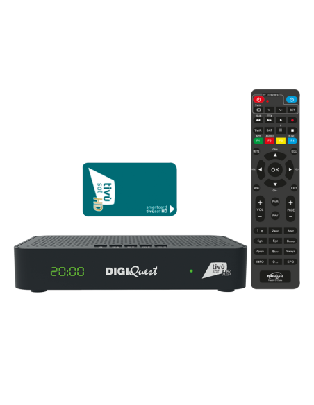 DigiQuest Maximo Combo DVB-S2+T2 Récepteur Tivusat avec carte HD activée