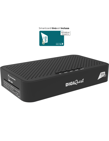 DigiQuest Maximo Combo DVB-S2+T2 Récepteur Tivusat avec carte HD activée