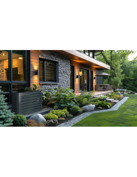 NUTENDORS Cache Climatiseur 940 x 690 x 510 mm Gris Anthracite