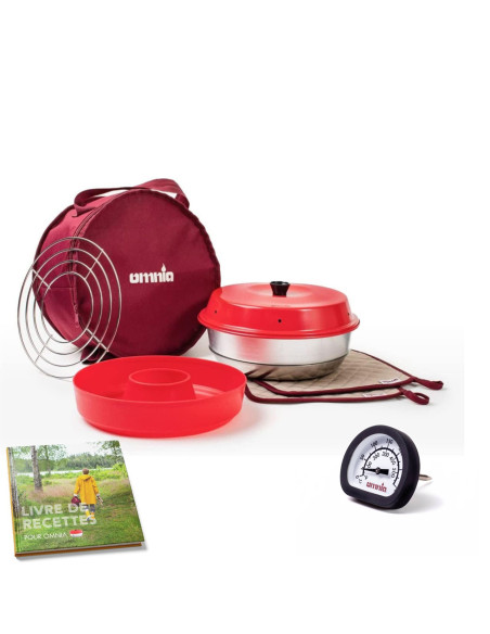 Pack OMNIA Four +Sac + 2 Maniques + Grille + Moule En Silicone + thermomètre multifonctions + livre des recettes