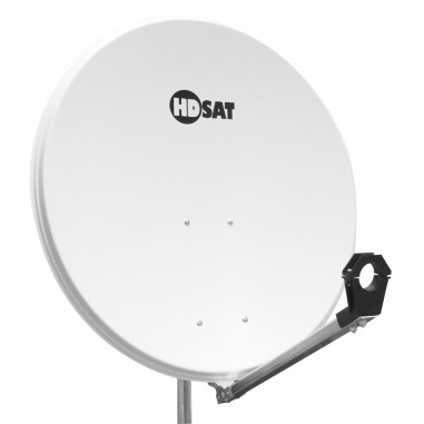 HDSAT Parabole Blanche 80 cm Offset + Support Az/El en Acier Galva - idéal ASTRA EUTELSAT