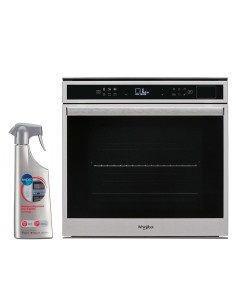 WHIRLPOOL Four Pyrolyse encastrable inox 73L multifonction chaleur pulsée 6eme Sens