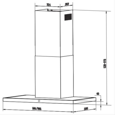 FABER Hotte décorative murale inox Largeur 90cm Débit d'air 530m3/h