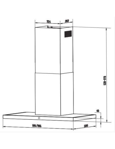 FABER Hotte décorative murale inox Largeur 90cm Débit d'air 530m3/h