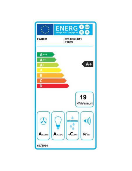 FABER Hotte décorative murale inox Largeur 90cm Débit d'air 530m3/h