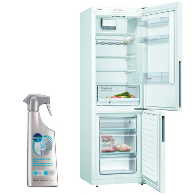 BOSCH réfrigérateur frigo combiné blanc 308L Froid brassé LowFrost
