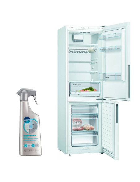BOSCH réfrigérateur frigo combiné blanc 308L Froid brassé LowFrost