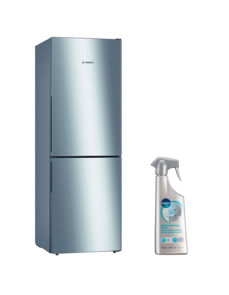 BOSCH réfrigérateur frigo combiné inox 289L froid brassé Eclairage LED
