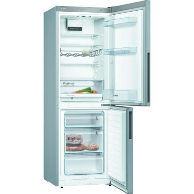 BOSCH réfrigérateur frigo combiné inox 289L froid brassé Eclairage LED