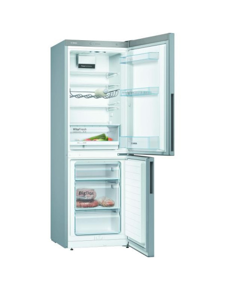 BOSCH réfrigérateur frigo combiné inox 289L froid brassé Eclairage LED