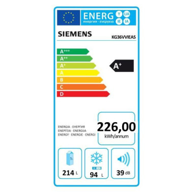 SIEMENS Réfrigérateur frigo combiné inox 308L Froid ventilé Low Frost 