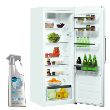 WHIRLPOOL Réfrigérateur frigo simple porte blanc 321L Froid brassé Clayette Verre