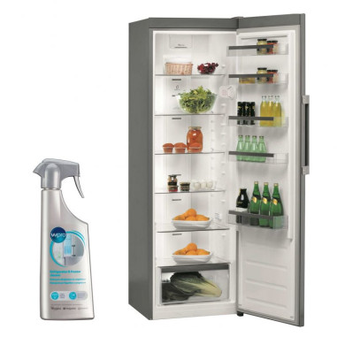 WHIRLPOOL Réfrigérateur Frigo simple porte inox 363L Froid Brassé 6eme Sens