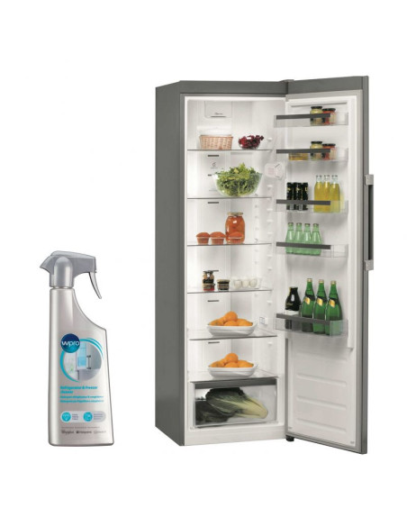 WHIRLPOOL Réfrigérateur Frigo simple porte inox 363L Froid Brassé 6eme Sens