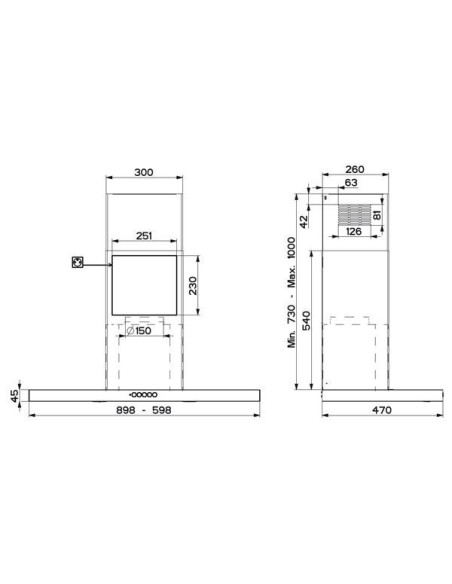 ROBLIN Hotte Décorative Murale Aspirante Inox Largeur 90cm Débit d'air 580 m3/h