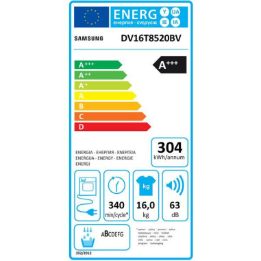 SAMSUNG Sèche-Linge Frontal 16 kg  Pompe à Chaleur Hybride