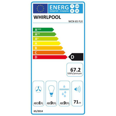 WHIRLPOOL Hotte Visière 270 m3/h 60cm Finition Inox
