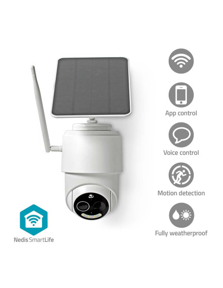 Caméra extérieure SmartLife  Wi-Fi  Full HD 1080p avec panneau solaire