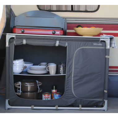 MIDLAND Meuble de Cuisine Classique Véga Bac Vaisselle Rangements Camping Car