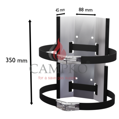 CAMPKO Support mural avec sangles pour Bouteille de Gaz 30cm