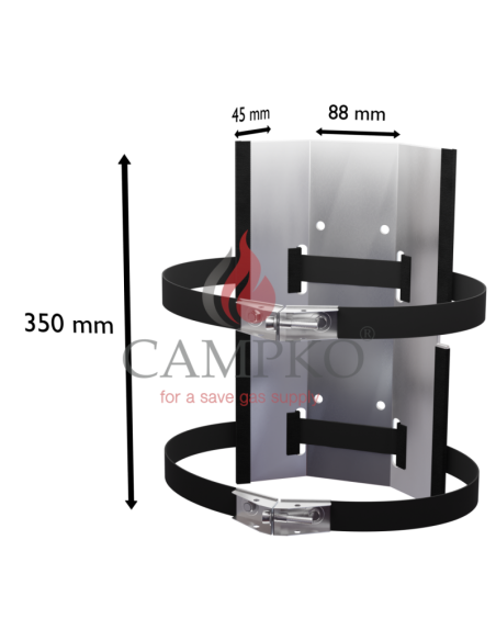 CAMPKO Support mural avec sangles pour Bouteille de Gaz 30cm
