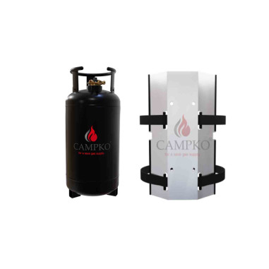 Pack CAMPKO Bouteille Gpl Campko 36 L / 15.1 Kg + Support mural avec sangles pour Bouteille de Gaz 30cm Camping Car