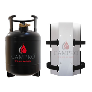 PACK CAMPKO Bouteille GPL Bluetooth Réservoir 15L + Support mural