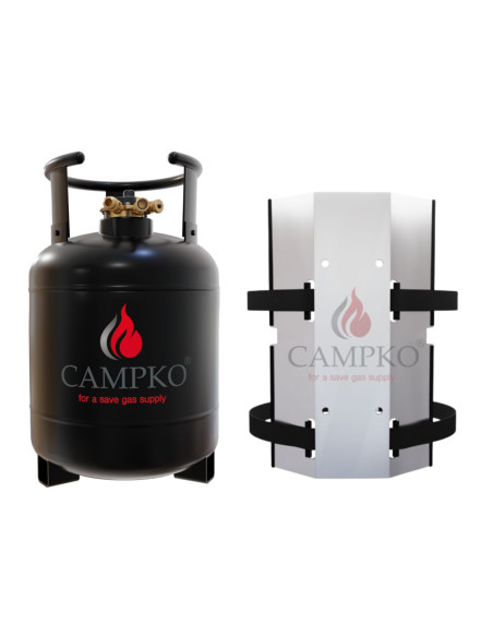 PACK CAMPKO Bouteille GPL Bluetooth Réservoir 15L + Support mural