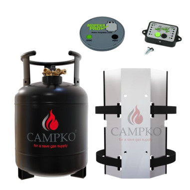 PACK CAMPKO Bouteille GPL Bluetooth Réservoir 15L + Support mural + Afficheur + Jauge Bluetooth
