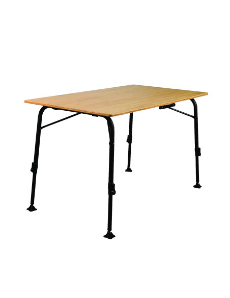 SOPLAIR Table Agora Plateau Bambou 4 Personnes Pieds Réglables Camping Car