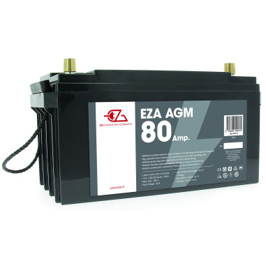 EZA Batterie Auxiliaire AGM 80Ah Etanche et Sans Entretien Camping-Car