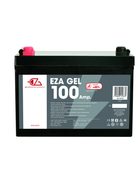 EZA Batterie Auxiliaire Gel 100Ah Résistante aux Basses Températures Camping-Car