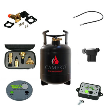 Pack CAMPKO Kit Bouteille GPL 15L + Jauge et Afficheur Bluetooth + Lyre 1.5m Camping-Car
