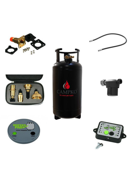 Pack CAMPKO Kit Bouteille GPL 36L + Jauge et Afficheur Bluetooth + Lyre 0.5m Camping-Car