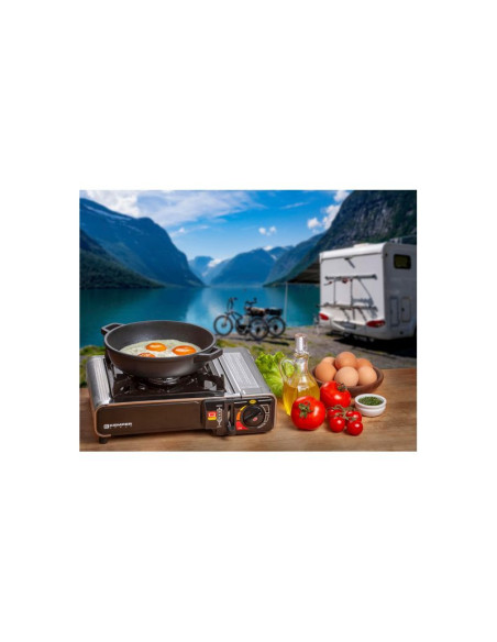 PACK KEMPER Réchaud Gaz Camping Extra Intelligent Allumage Piezo et Cartouche de Gaz Butane 227gr Camping