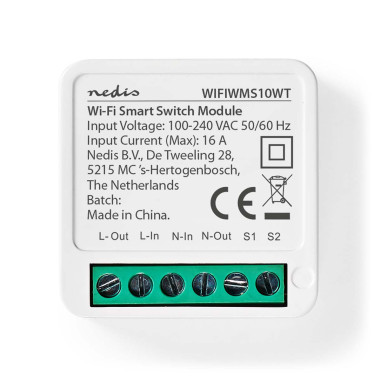 NEDIS Commutateur D'alimentation SmartLife Wi-Fi 3680 W