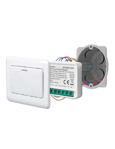 NEDIS Commutateur D'alimentation SmartLife Wi-Fi 3680 W