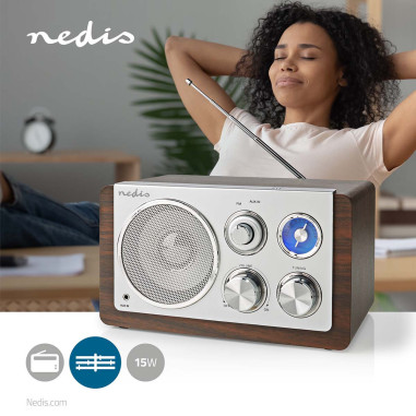 NEDIS Radio FM Conception de table FM Alimentation secteur Analogique