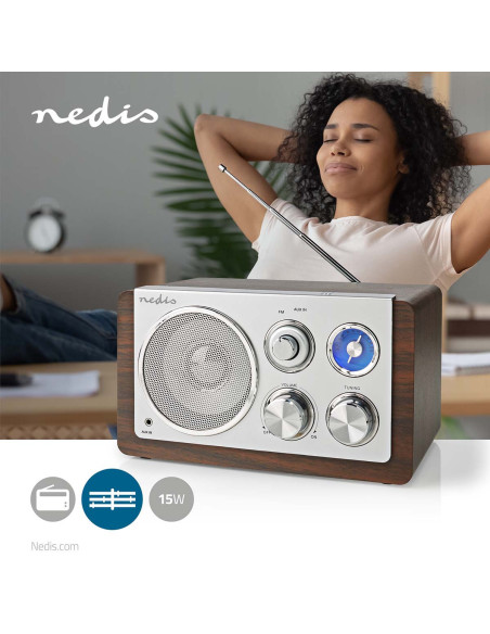 NEDIS Radio FM Conception de table FM Alimentation secteur Analogique