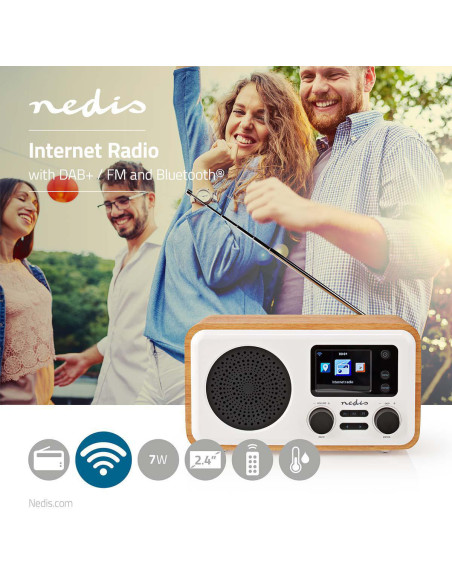 NEDIS Radio internet Conception de table Bluetooth/ Wi-Fi DAB+ / FM