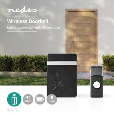 NEDIS Kit De Sonnette Sans Fil Alimenté Par Pile 3 V